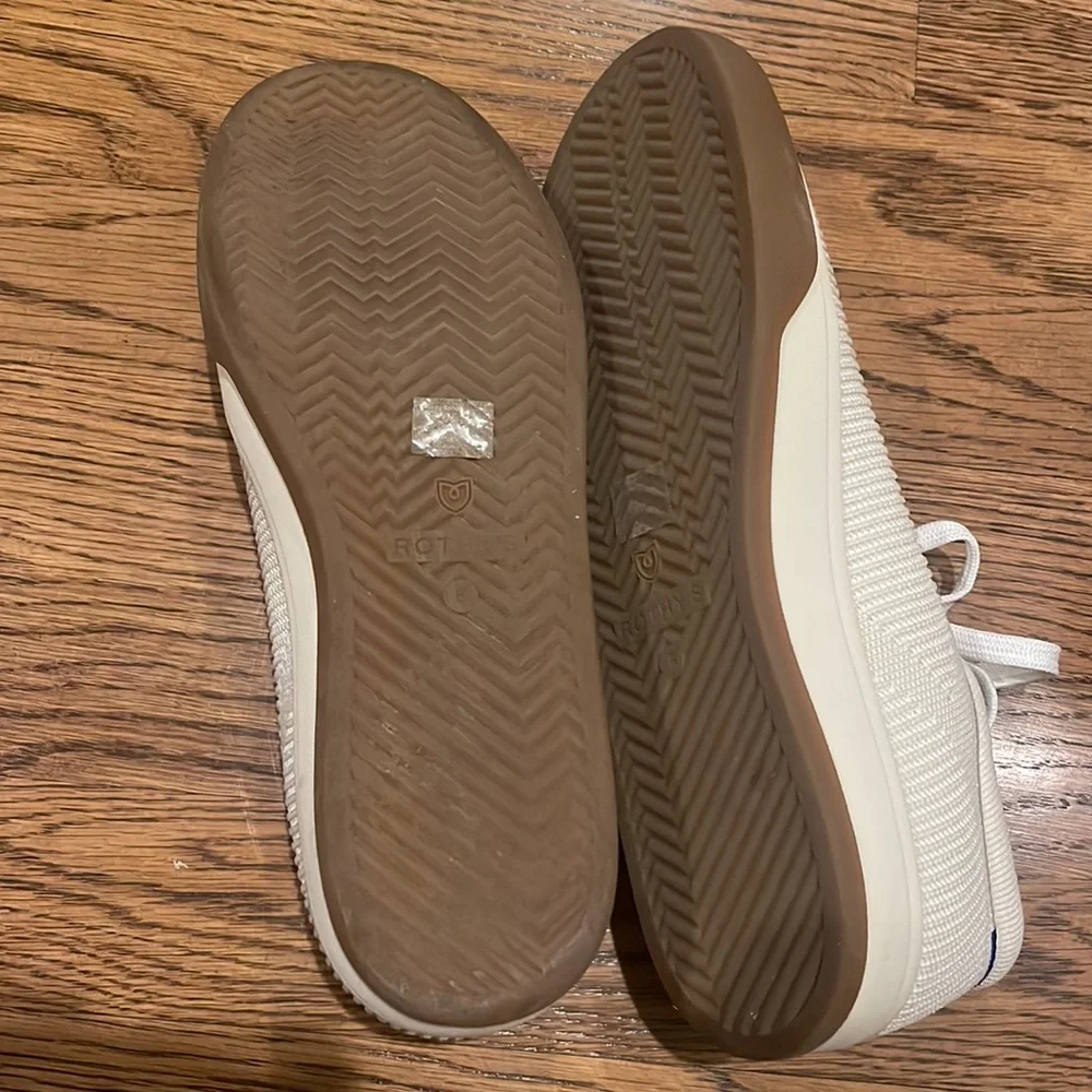 Rothy's Cream Knit Lace-Up Sneakers